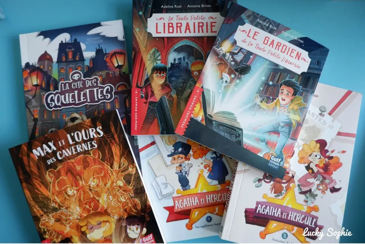 Une pile de livres pour enfant 8 ans, dont